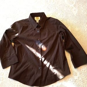 Brown button down shirt